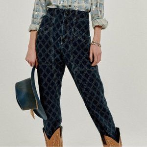 COPY - We The People Sashiko Relaxed Jeans pants high rise straight taper quilt…